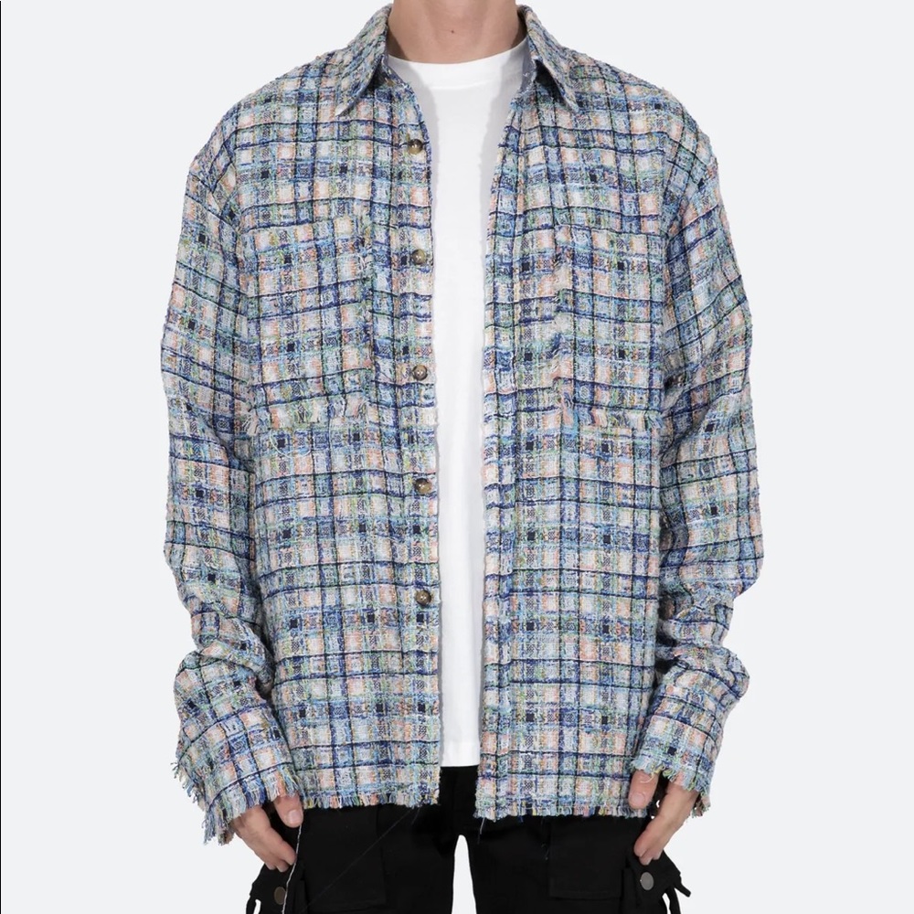 MNML Raw Edge Flannel Button-Up Shirt